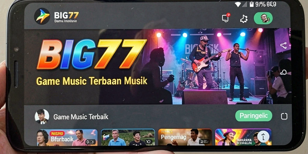Tampilan utama BIG77 dengan gameplay musik yang seru dan interaktif.