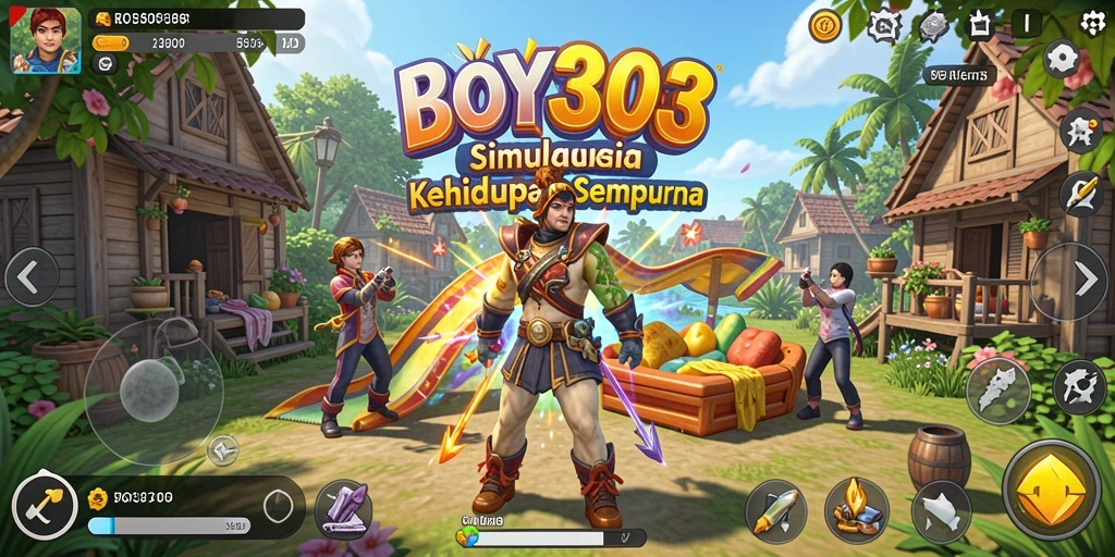 Tangkapan layar BOY303 menampilkan gameplay simulasi kehidupan yang mendalam.