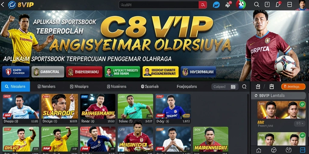 Tampilan antarmuka C8VIP yang dinamis dan menarik saat bermain Sportsbook.
