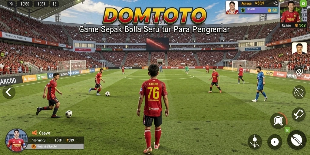 Screenshot menunjukkan pengalaman gameplay sepak bola yang mendebarkan di DOMTOTO.