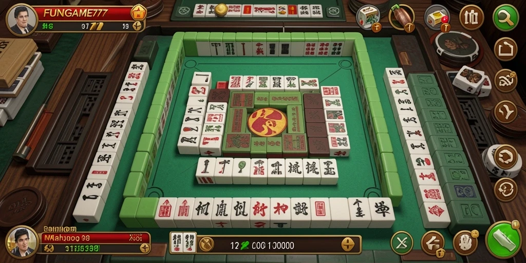 Tampilan gameplay menarik dari FUNGAME777 saat bermain Mahjong.