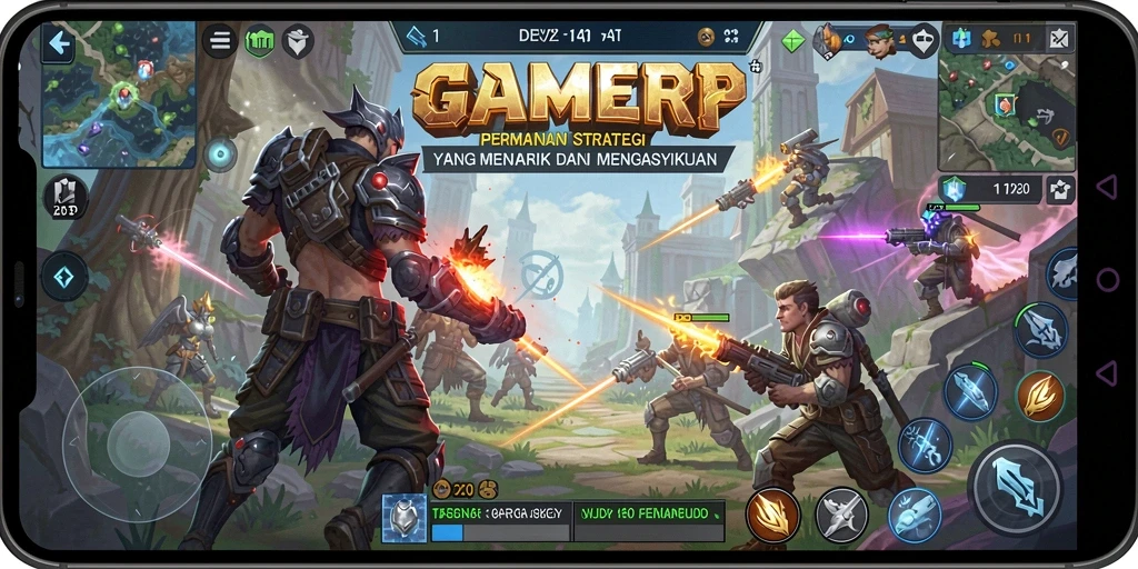 Screenshot GAMERP menampilkan intensitas pertempuran strategi yang luar biasa.
