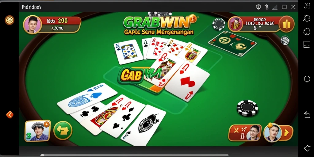 Tampilan gameplay Gaple yang menarik di GRABWIN.