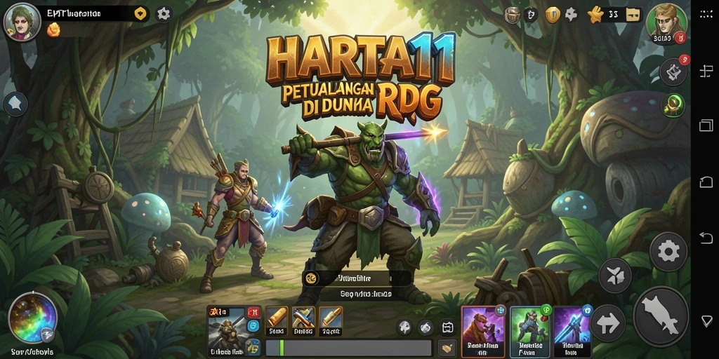 Tampilan gameplay HARTA11 yang mengesankan dengan pertarungan epik di dunia RPG.