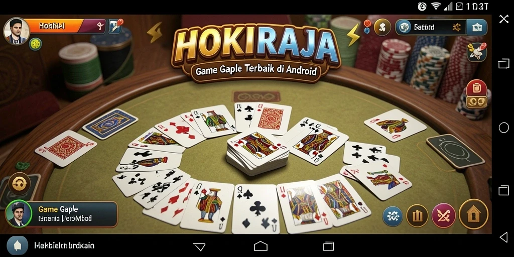 Tangkapan layar gameplay HOKIRAJA dengan aksi seru Gaple.