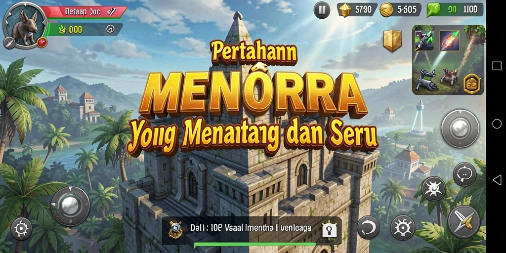Tampilan gameplay seru dan menarik dalam IDRRP Tower Defense.