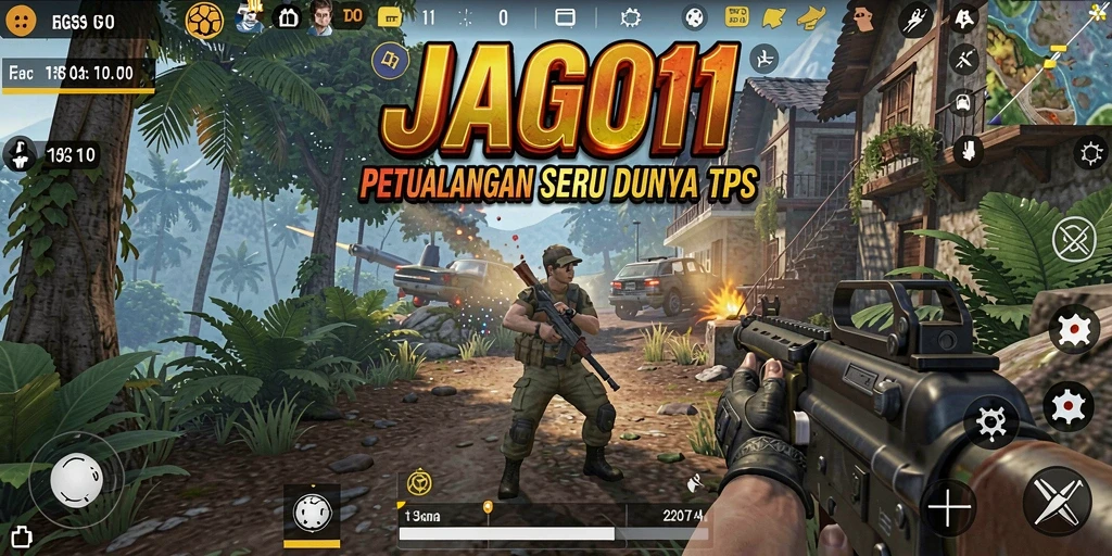 Screenshot JAGO11 menunjukkan aksi mendebarkan dalam gameplay TPS.