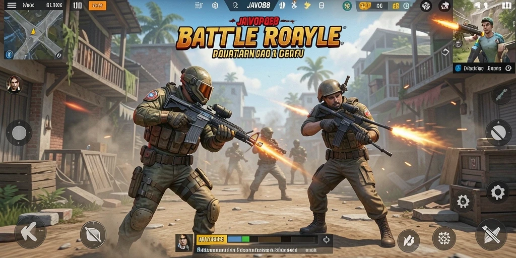 Gameplay seru dan menegangkan dalam JAVO88 Battle Royale.