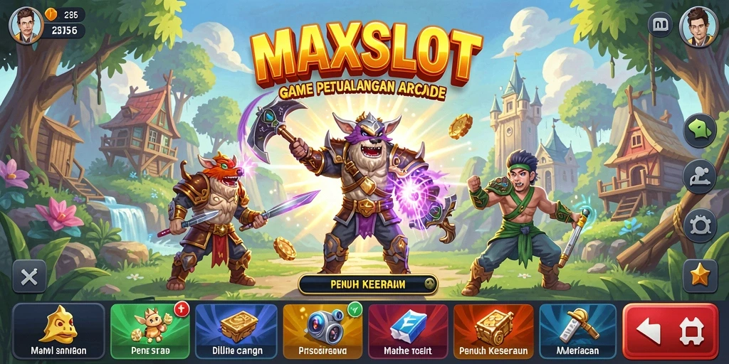 Tampilan cahaya warna-warni dari gameplay MAXSLOT yang menarik.