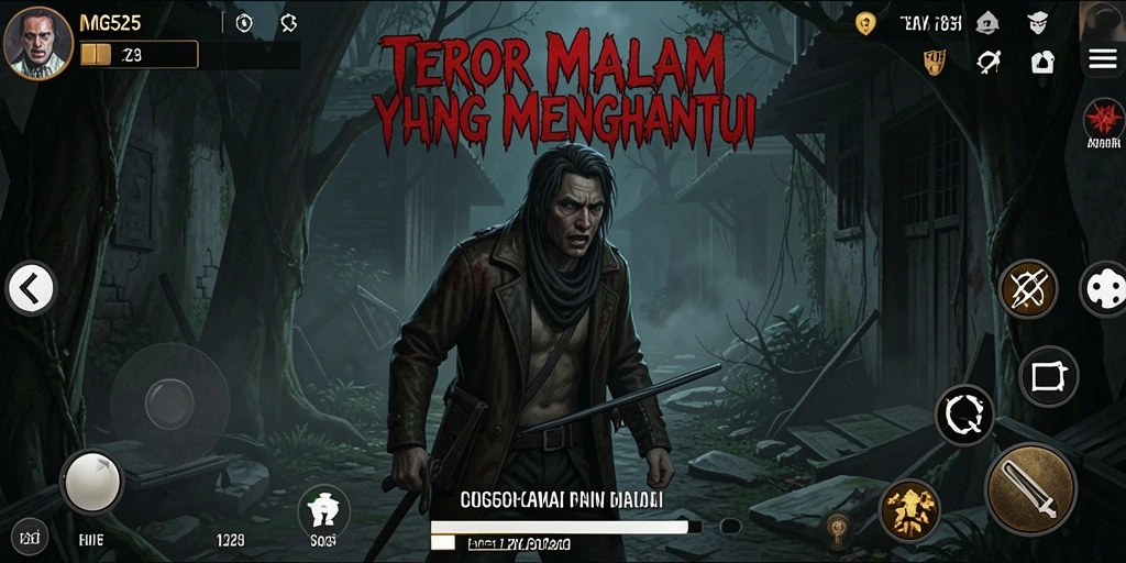 Tangkapan layar gameplay MG525 menunjukkan suasana horor yang menegangkan.