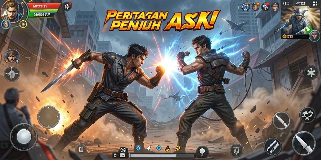 Tampilan gameplay MPO2121 yang mendebarkan dengan aksi pertempuran sengit.
