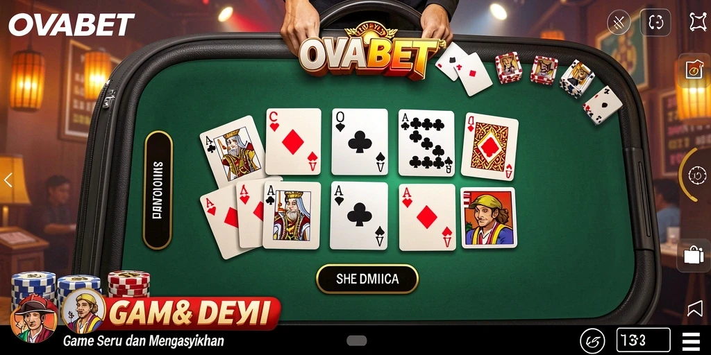 Tampilan gameplay seru dan interaktif dari OVABET Domino.