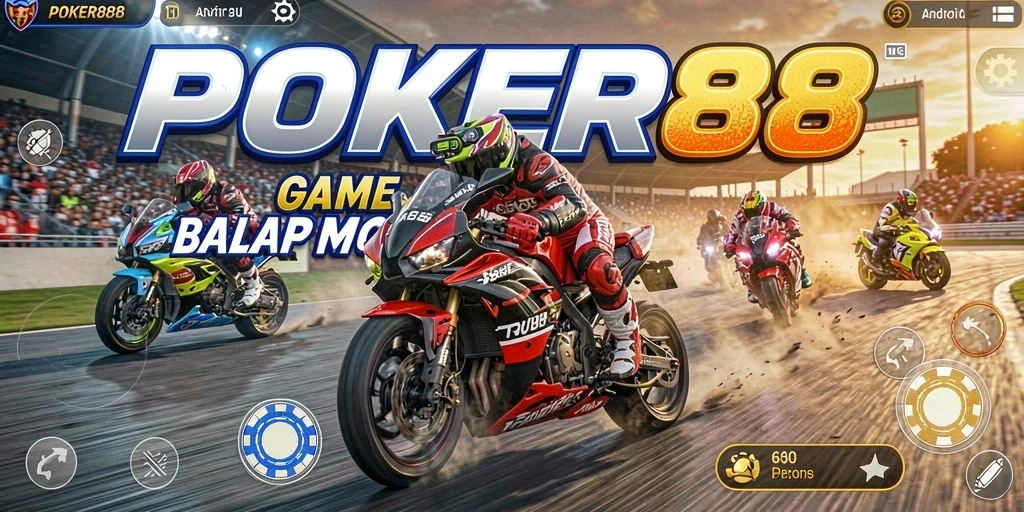 Gameplay POKER88 menampilkan adrenalin balap motor yang mendebarkan.