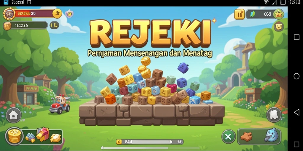 Tampilan gameplay REJEKI yang menarik dengan teka-teki menantang.