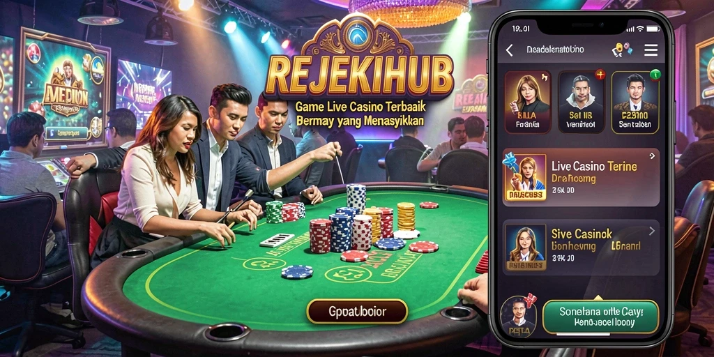 Tampilan bermain Live Casino yang menarik dan interaktif di REJEKIHUB.
