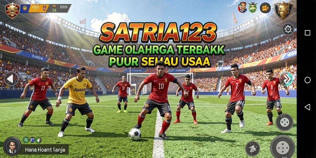 Tampilan screenshot SATRIA123 menampilkan gameplay olahraga yang mendebarkan.