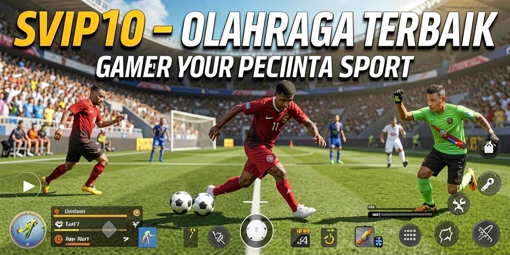 Screenshot utama SVIP10 menampilkan aksi seru dalam permainan olahraga.