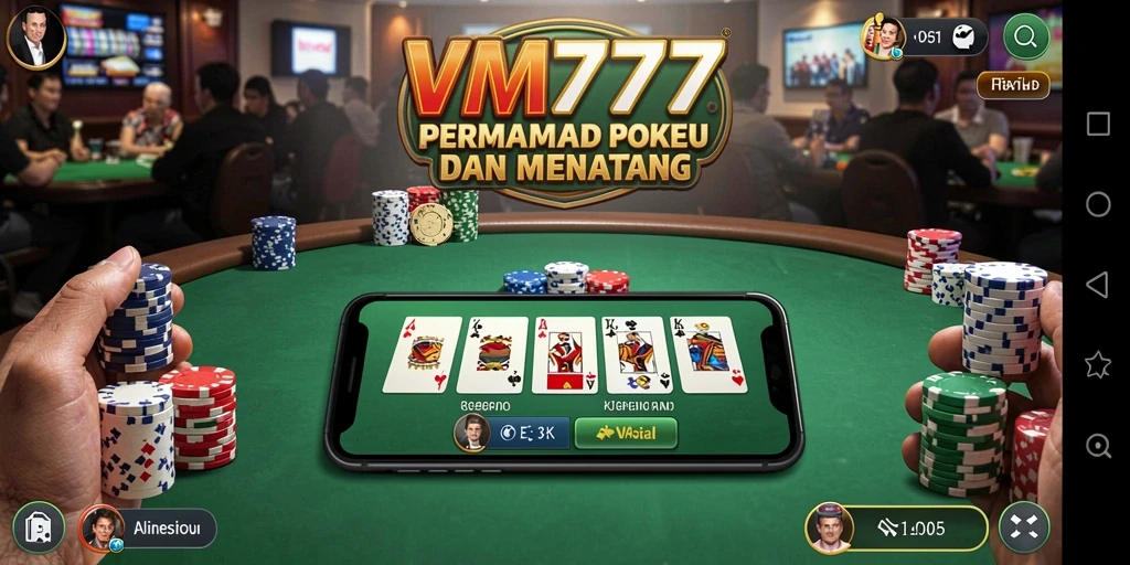 Tampilan antarmuka VM777 yang menarik dan interaktif saat bermain Poker.
