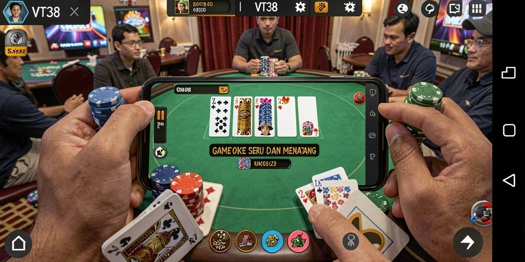 Tampilan gameplay poker yang menarik dan seru dari VT38.